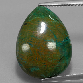 Crisocola multicolorido natural 14,38ct, formato de pêra, opaco