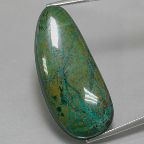 Crisocola multicolorido natural 38,88ct, forma extravagante, opaco