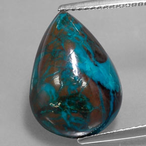 Crisocola multicolorido natural 8,85ct, formato de pêra, opaco