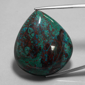Crisocola multicolorido natural 98,92ct, formato de pêra, opaco