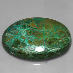 Crisocola multicolorido natural 166,65ct, corte oval, opaco