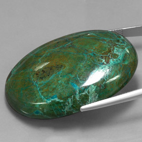 Crisocola multicolorido natural 110,00ct, corte oval, opaco