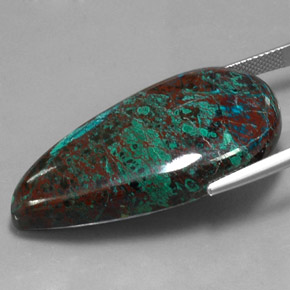 Crisocola multicolorido natural 58,53ct, formato de pêra, opaco