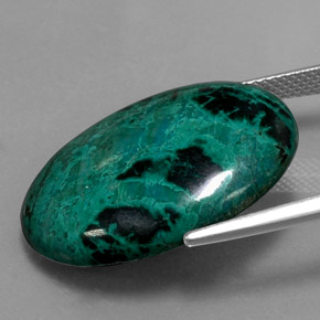 Crisocola multicolorido natural 20,62ct, corte oval, opaco