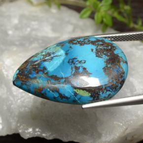 Crisocola Multicolorido Natural 34.39ct, Formato de pêra, Opaco