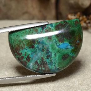 Crisocola multicolorido natural 28,27ct, forma extravagante, opaco