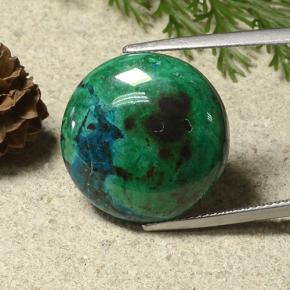 Crisocola multicolorido natural 19,58ct, corte redondo, opaco