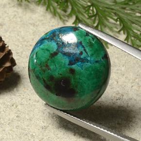 Crisocola multicolorido natural 19,58ct, corte redondo, opaco