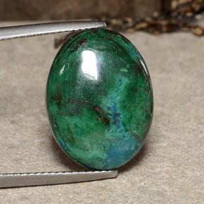 Crisocola multicolorido natural 12,81ct, corte oval, opaco