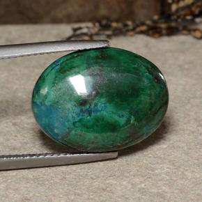 Crisocola multicolorido natural 12,81ct, corte oval, opaco