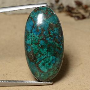 Crisocola multicolorido natural 18,81ct, corte oval, opaco