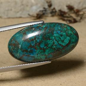 Crisocola multicolorido natural 18,81ct, corte oval, opaco