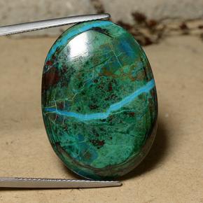 Crisocola multicolorido natural 31,30ct, corte oval, opaco