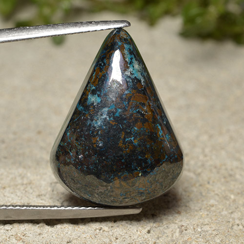 Crisocola Multicolorido Natural 27.27ct, Formato de pêra, Opaco