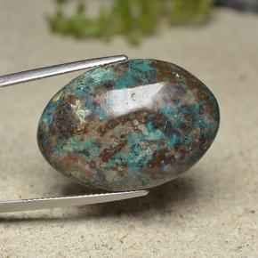 Crisocola Multicolorido Natural 30,82ct, Corte Oval, Opaco