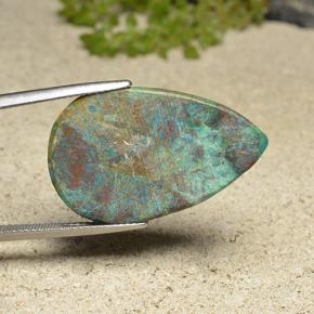 Crisocola Multicolorido Natural 21.16ct, Formato de pêra, Opaco