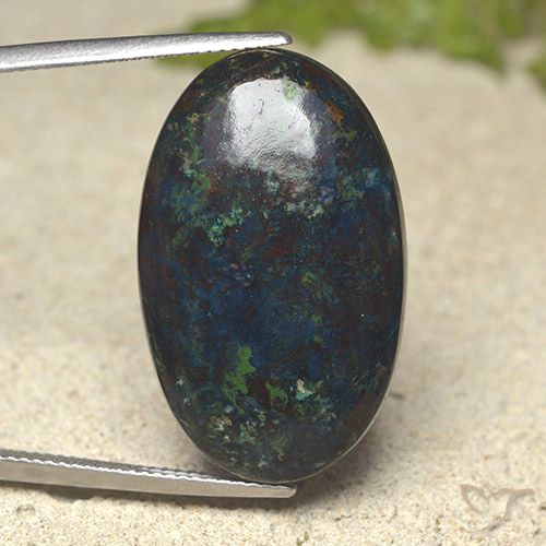 30.93ct Natural Multicolorido crisocola, oval, Opaco