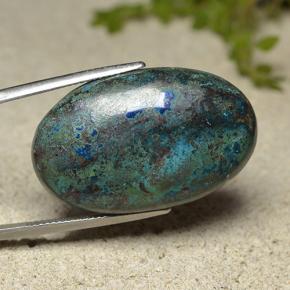 Crisocola Multicolorido Natural 36.86ct, Corte Oval, Opaco