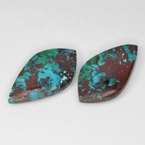Pedras preciosas de crisocola multicolorido natural de 14,41 ct, forma extravagante, opaco