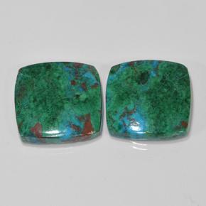 Pedras preciosas de crisocola multicolorido natural de 17,54 ct, almofada cortada, opaco