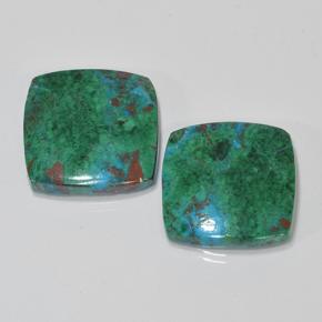 Pedras preciosas de crisocola multicolorido natural de 17,54 ct, almofada cortada, opaco