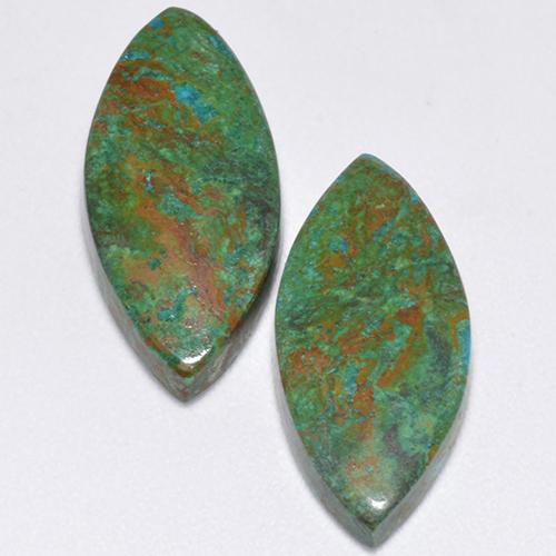 Pedras preciosas de crisocola multicolorido natural de 8,61 ct, marquise, opaco