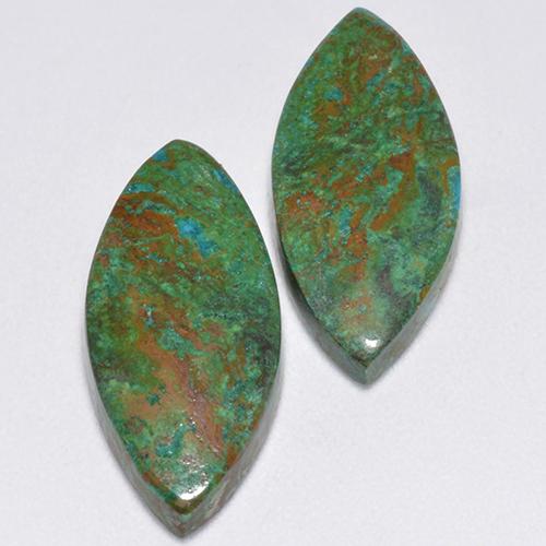 Pedras preciosas de crisocola multicolorido natural de 8,61 ct, marquise, opaco