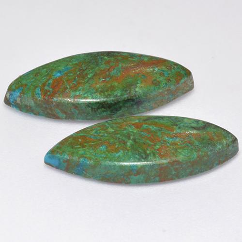 Pedras preciosas de crisocola multicolorido natural de 8,61 ct, marquise, opaco