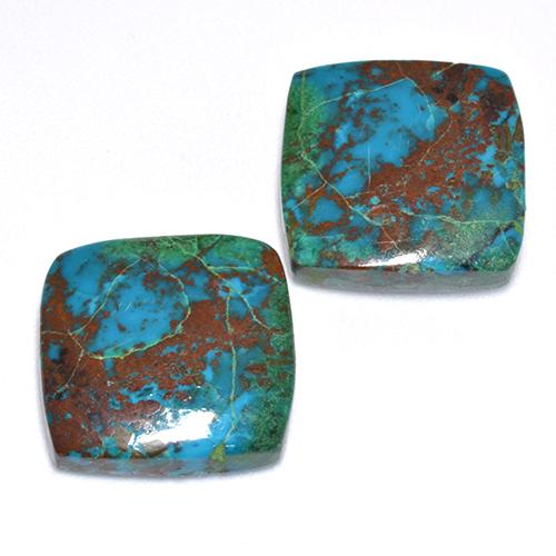 Pedras preciosas de crisocola multicolorido natural de 13,01 ct, almofada cortada, opaco