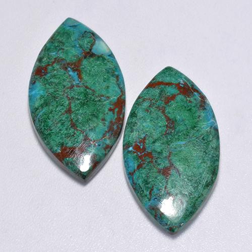 Pedras preciosas de Crisocola Multicolorido natural de 17.55 ct, Marquesa, Opaco