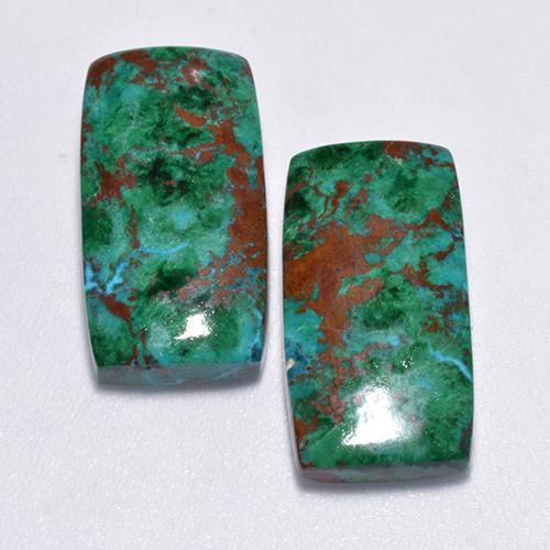 Pedras preciosas de crisocola multicolorido natural de 14,61 ct, almofada cortada, opaco