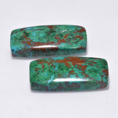 Pedras preciosas de crisocola multicolorido natural de 14,61 ct, almofada cortada, opaco