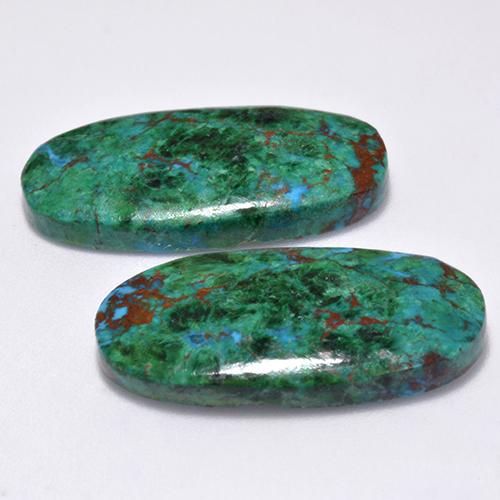 Pedras preciosas de crisocola multicolorido natural de 25,92 ct, corte oval, opaco