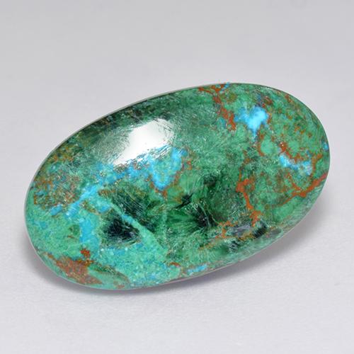 Crisocola multicolorido natural 9,75ct, corte oval, opaco