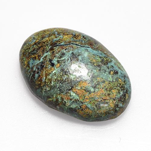 Crisocola multicolorido natural 14,96ct, corte oval, opaco