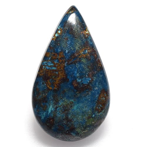 Crisocola multicolorido natural 16,67ct, formato de pêra, opaco