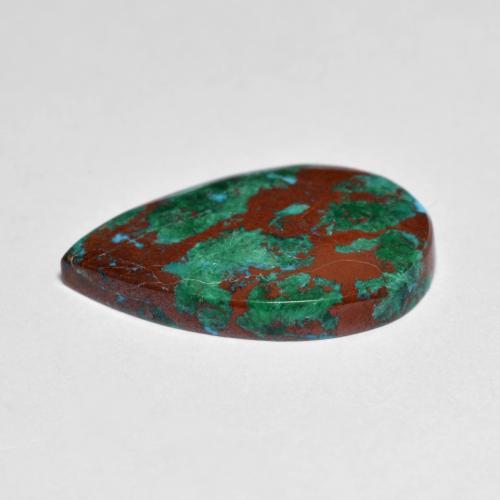 Crisocola multicolorido natural 5,19ct, formato de pêra, opaco