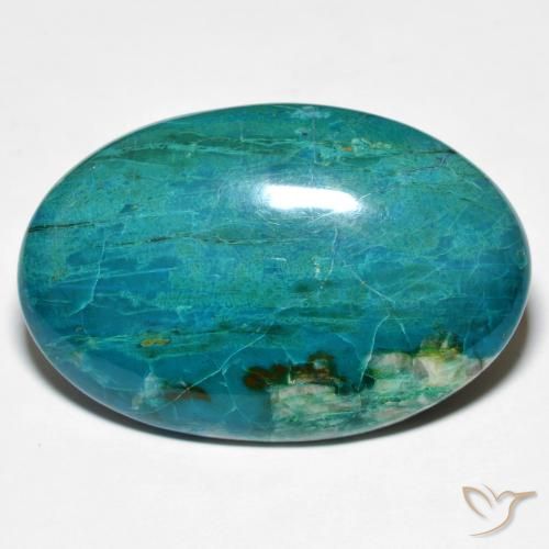 36.15ct Natural Médio Azul Verde crisocola, oval, Opaco