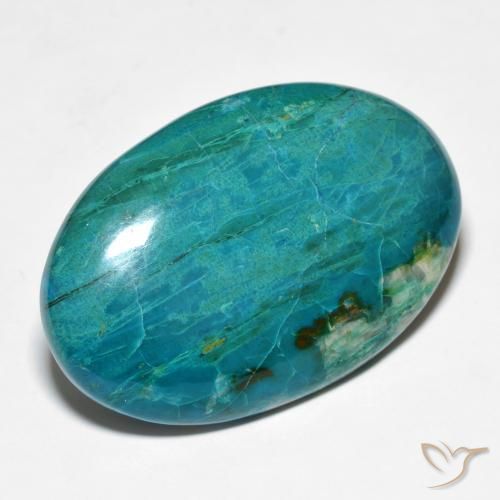 crisocola Médio Azul Verde Natural 36.15ct, oval, Opaco