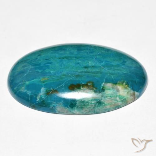 crisocola Médio Azul Verde Natural 36.15ct, oval, Opaco