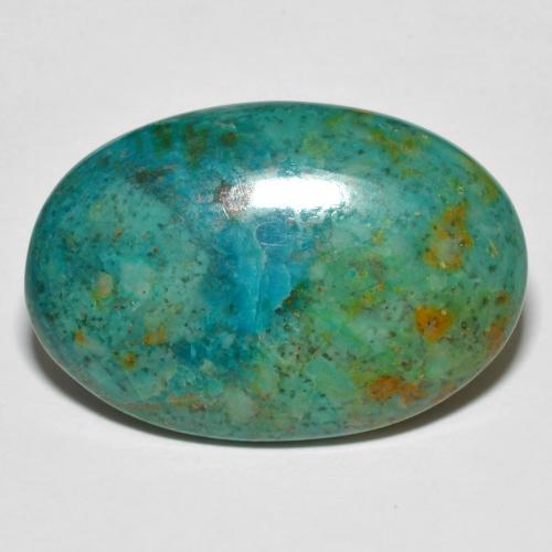 Crisocola multicolorido natural 16,82ct, corte oval, opaco