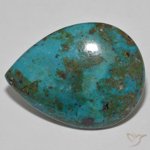 51.51ct Natural Multicolorido crisocola, Formato de pêra, Opaco