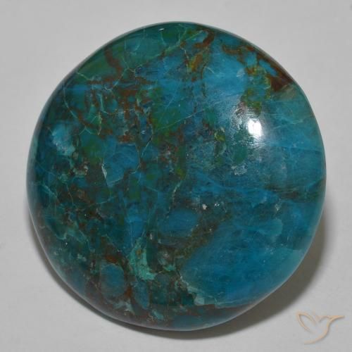 44.00ct Natural Multicolorido crisocola, Redondo, Opaco