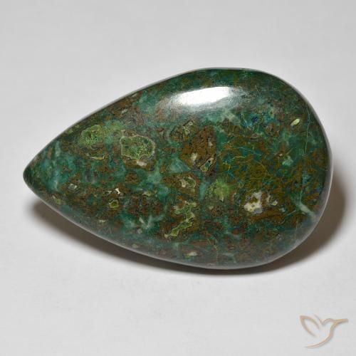 38.38ct Natural Multicolorido crisocola, Formato de pêra, Opaco
