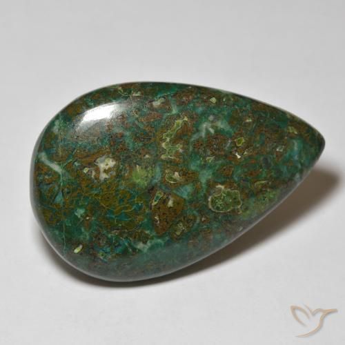 crisocola Multicolorido Natural 38.38ct, Formato de pêra, Opaco