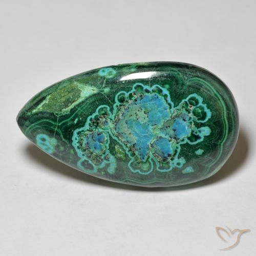 48.69ct Natural Multicolorido crisocola, Formato de pêra, Opaco