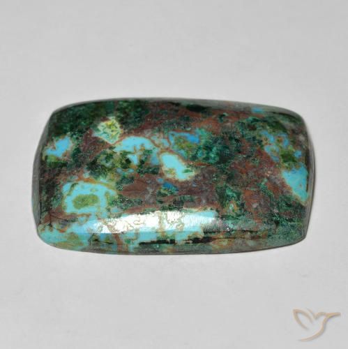 crisocola Multicolorido Natural 28.15ct, Almofada, Opaco
