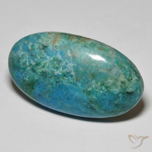 33.90ct Natural Azul Esverdeado Médio crisocola, oval, Opaco