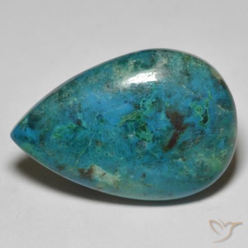 23.18ct Natural Multicolorido crisocola, Formato de pêra, Opaco