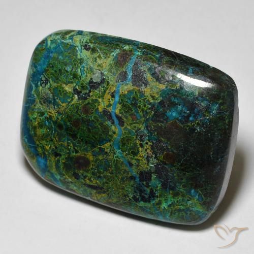 crisocola Multicolorido Natural 42.48ct, Almofada, Opaco